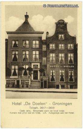 ansichtkaart: Groningen, Hotel 'De Doelen'