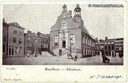 ansichtkaart: Schiedam, Raadhuis