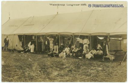 ansichtkaart: Langweer, Waterkamp 1916