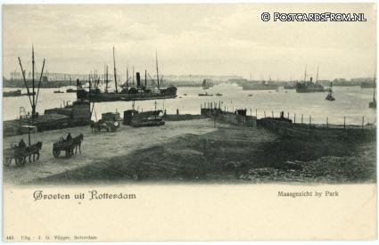 ansichtkaart: Rotterdam, Maasgezicht bij Park