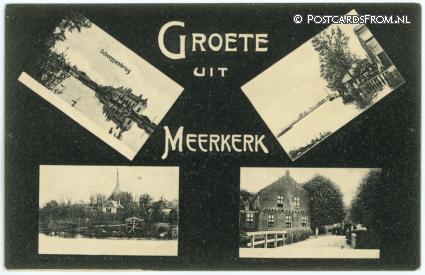 ansichtkaart: Meerkerk, Groete uit. Hotel Brughuis