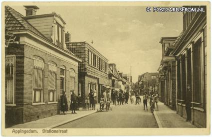 ansichtkaart: Appingedam, Stationstraat