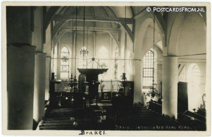 ansichtkaart: Brakel, Interieur Ned. Herv. Kerk