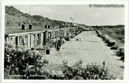 ansichtkaart: Terschelling West, Zomerhuisjes in de duinen