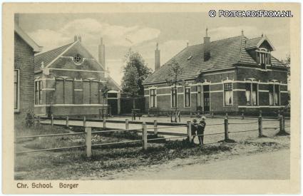 ansichtkaart: Borger, Chr. School