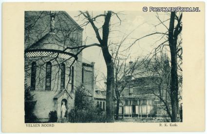 ansichtkaart: Velsen-Noord, R.K. Kerk