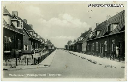 ansichtkaart: Middenmeer, Wieringermeer. Torenstraat