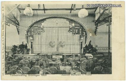 ansichtkaart: Groningen, Tentoonstelling 1903. Japansch Marktplein - Theater