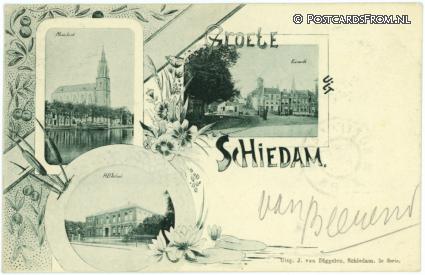 ansichtkaart: Schiedam, Groete uit