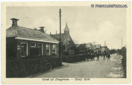ansichtkaart: Kollumerzwaag, Zwagerveen. Geref. Kerk