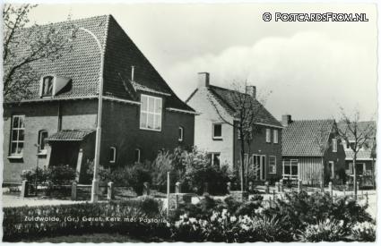 ansichtkaart: Zuidwolde GN, Geref. Kerk met Pastorie