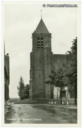 ansichtkaart: Giessen-Oudekerk, Groeten uit
