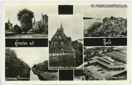 ansichtkaart: Balk, Oosteinde - Slotermeer -Lust bij Kippenbrug - Garage Z.W.H.