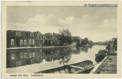 ansichtkaart: Leiderdorp, Langs den Rijn