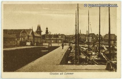 ansichtkaart: Lemmer, Groeten uit