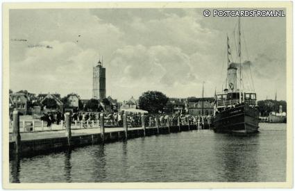 ansichtkaart: Terschelling, Vertrek postboot