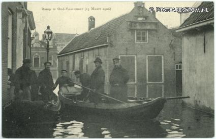 ansichtkaart: Oud-Vossemeer, Ramp 13 Maart 1906