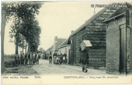 ansichtkaart: Oosterland ZL, Weg naar St. Joostdijk