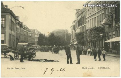 ansichtkaart: Zwolle, Melkmarkt