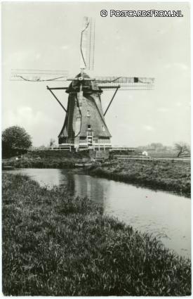ansichtkaart: Aarlanderveen, Molen a.d. Kerkvaartseweg