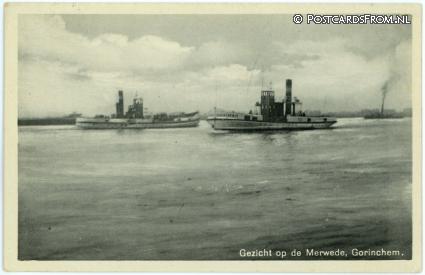 ansichtkaart: Gorinchem, Gezicht op de Merwede