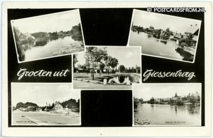 ansichtkaart: Giessenburg, De Giessen - Randlaan - Provincialeweg