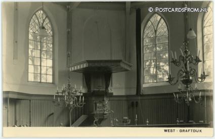 ansichtkaart: West-Graftdijk, Interieur Kerk