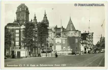 ansichtkaart: Amsterdam, P.H. Kade m. Schreiertoren Anno 1569