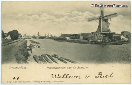 ansichtkaart: Amsterdam, Houtzaagmolen aan de Baarsjes