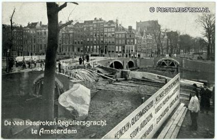 ansichtkaart: Amsterdam, De veel besproken Reguliersgracht