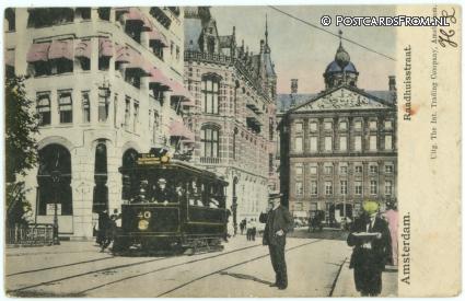 ansichtkaart: Amsterdam, Raadhuisstraat