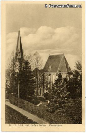 ansichtkaart: Groesbeek, N.H. Kerk met ouden toren
