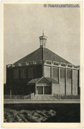 ansichtkaart: Maasdijk, Kerk. Het bouwfonds feliciteert U met Uw verjaardag