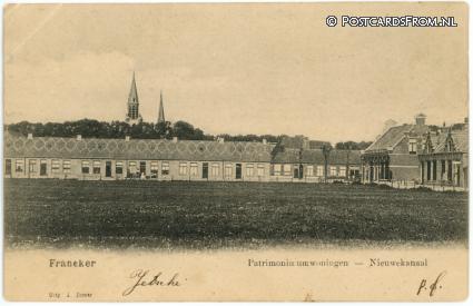 ansichtkaart: Franeker, Patrimoniumwoningen - Nieuwekanaal