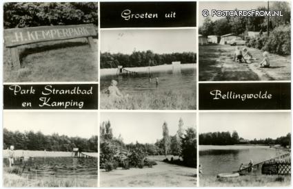 ansichtkaart: Bellingwolde, Park Strandbad en Kamping. H. Kemperpark