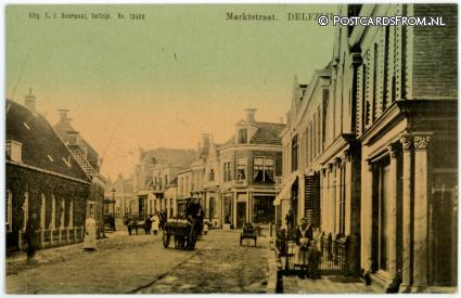 ansichtkaart: Delfzijl, Marktstraat