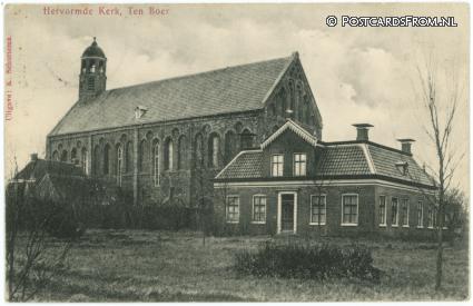 ansichtkaart: Ten Boer, Hervormde Kerk