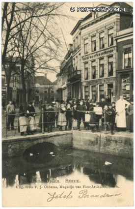 ansichtkaart: Sneek, Schaapmarktplein