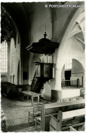 ansichtkaart: Dalfsen, N.H. Kerk. Interieur