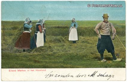 ansichtkaart: Marken, Eiland Marken in het Hooiland