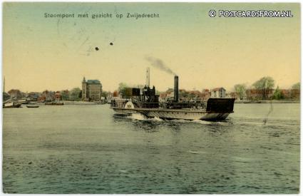 ansichtkaart: Dordrecht, Stoompont met gezicht op Zwijndrecht