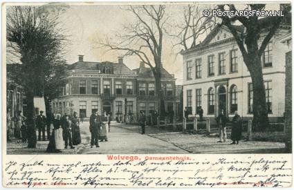ansichtkaart: Wolvega, Gemeentehuis. Hotel 'Het Wapen van Weststellingwerf'