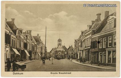 ansichtkaart: Dokkum, Groote Breedstraat