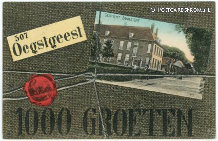 ansichtkaart: Oegstgeest, Gesticht Duinzicht. 1000 groeten