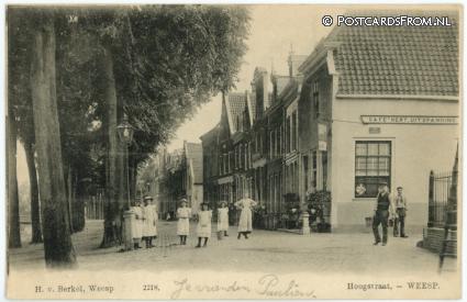 Weesp, Hoogstraat. Cafe 't Hert ansichtkaart: Weesp, Hoogstraat. Cafe 't Hert