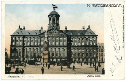ansichtkaart: Amsterdam, Paleis. Dam