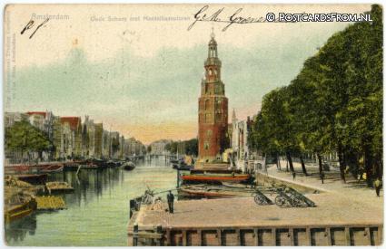 ansichtkaart: Amsterdam, Oude Schans met Montelbaanstoren