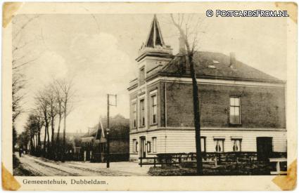 ansichtkaart: Dordrecht Dubbeldam, Gemeentehuis