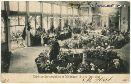 ansichtkaart: Middelburg, Tuinbouw-tentoonstelling 13-14-15 Sept. 1905