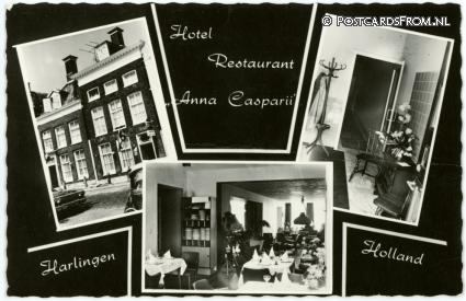 ansichtkaart: Harlingen, Hotel-Restaurant 'Anna Casparii'. Noorderhaven 67-69